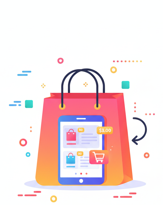 E-commerce & WhatsApp Icon